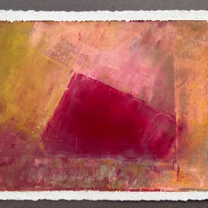 Oil Painting on Paper / Abstract Art / Original Oil Pastel Painting / 8&quot; x 6&quot; / Contemporary Art