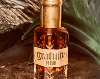 Gratuity Elixir Oil | attracts generous opportunities, expands the pleasures of life, draws generous tips, invokes gratitude in one’s life