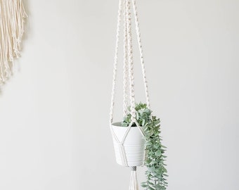 Macrame Plant Hanger |  hanging plant holder, ceiling hanger macrame, modern macrame decor, indoor garden, home gift, hanging planter woven