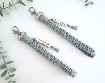 Mama Keychain Wristlet | personalised key chain for women, wrist lanyard for keys, mothers day gift for mom, new mom gift, wristlet strap