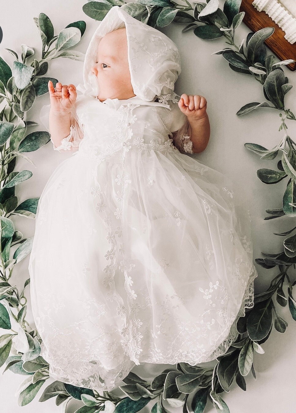 Ariana Ivory - Unisex Traditional Long Christening Gown – The Heritage  Collections