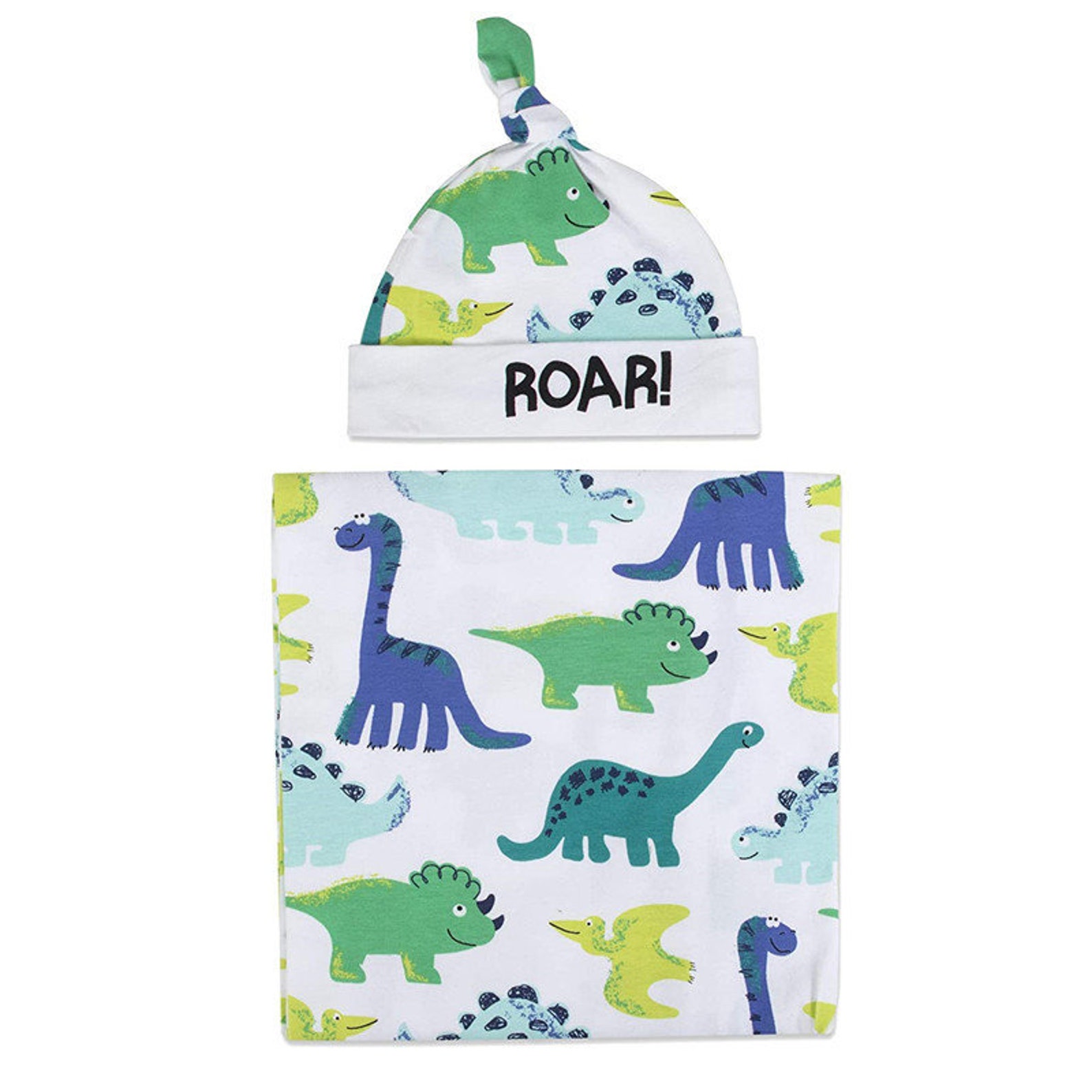 Roar Dinosaur Newborn Baby Boy Swaddle Blanket Set with Etsy