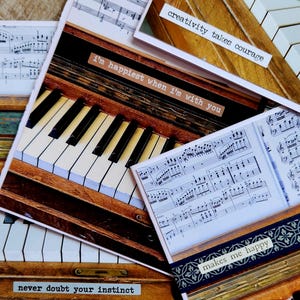 piano card, handmade