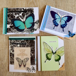 4 handmade butterfly cards