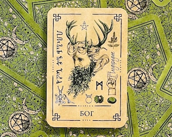 Oráculo Wicca Verde de 48 Cartas - Cartas Rusas