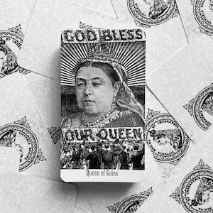 Zeldzame Victoria Regina Tarot 78 kaartendek, tarotkaartspel, tarotkaarten, tarotkaartendek, 78 tarot, zeldzame tarot, unieke tarot, zwart-wit tarot