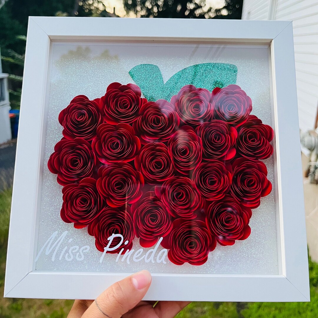 Teacher Shadow Box Paper Flower Shadow Box Teacher Appreciation Gift ...