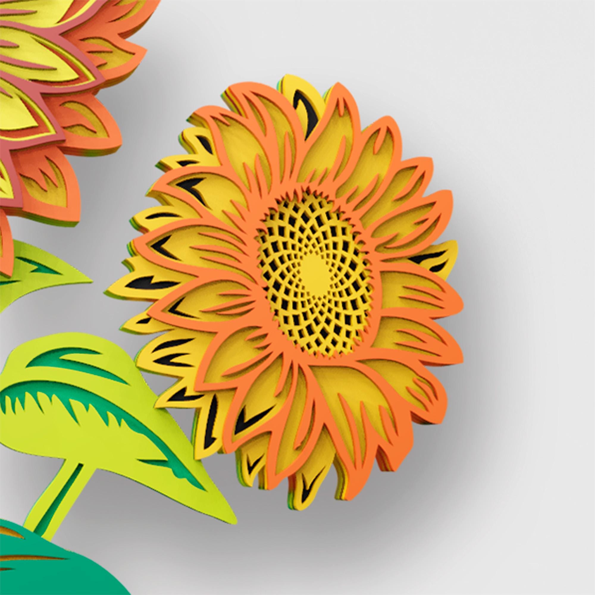 Sunflower Multilayer SVG | 3D Layered Flower Mandala Laser Cut Cricut ...