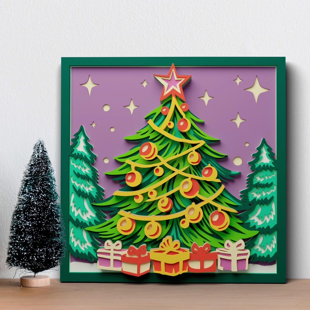 Christmas Tree Multilayer SVG, Mandala Laser Cut File, 3D Layered ...