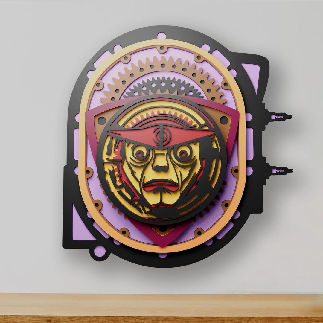 Angry Engine Multilayer SVG | 3D Layered Technical Mandala Laser Cut ...