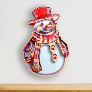 Snowman Multilayer SVG Files for Cricut Projects, Christmas Mandala Svg File for Laser Cutting, DXF Templates for CNC Router, Shadow Box Svg