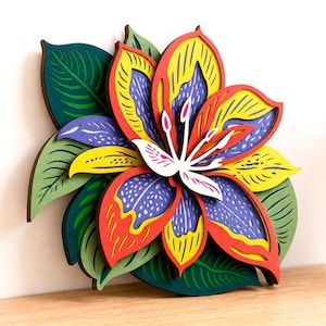 Orchideen-Mehrschicht-SVG, 3D-Mandala-Laserschnittdatei für Cricut und CNC, Sperrholz-Kunst