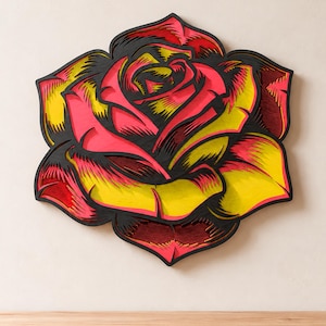 Rose Flower Multilayer SVG, 3D Layered Botanical Home Decor for Cricut and Laser Cutting