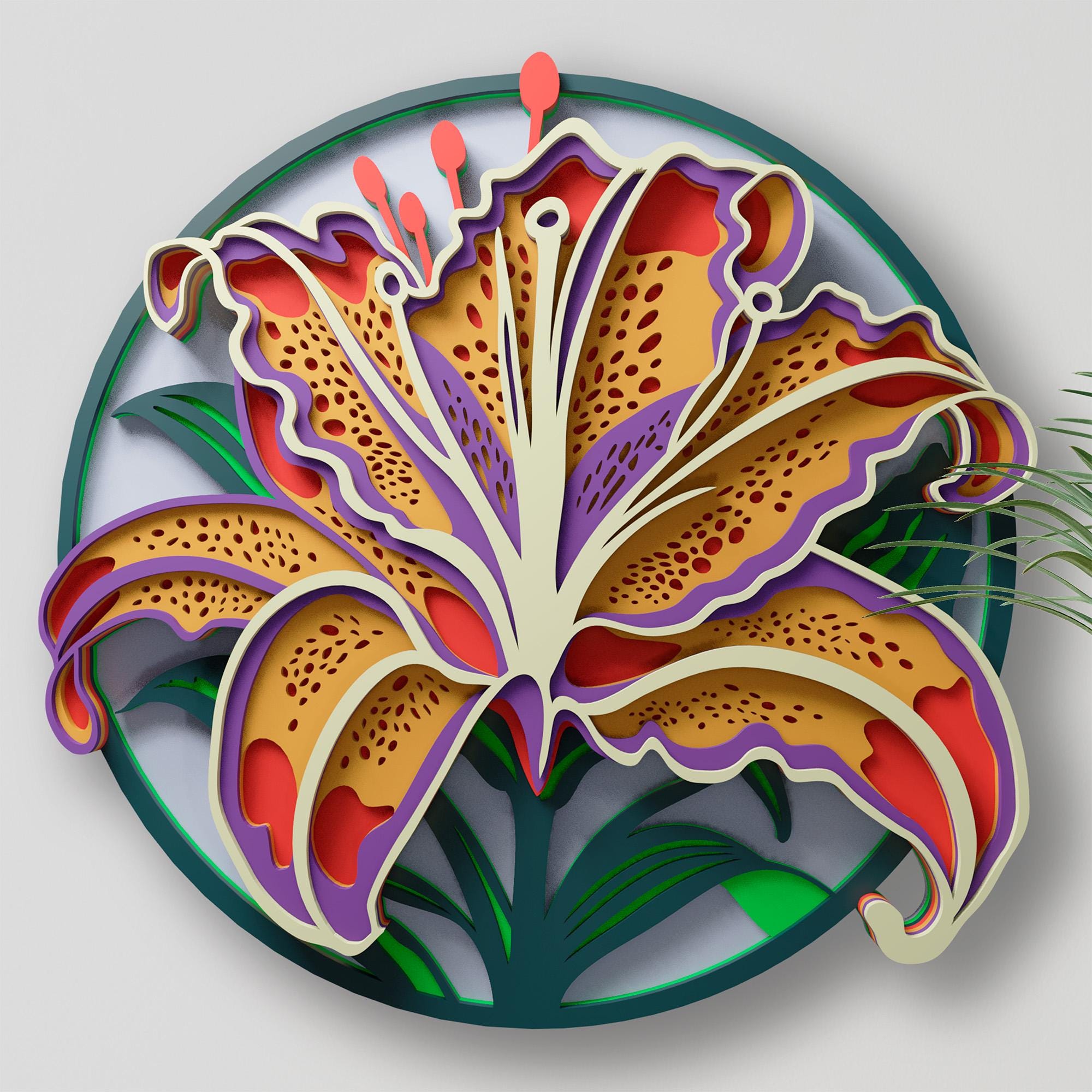Lily Multilayer SVG | 3D Layered Flower Mandala Laser Cut Cricut CNC ...