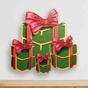 Christmas Presents Multilayer SVG Files for Cricut, Multilayer Panel for Laser Cutting, 3d Layered Svg files, DXF Templates for CNC Router