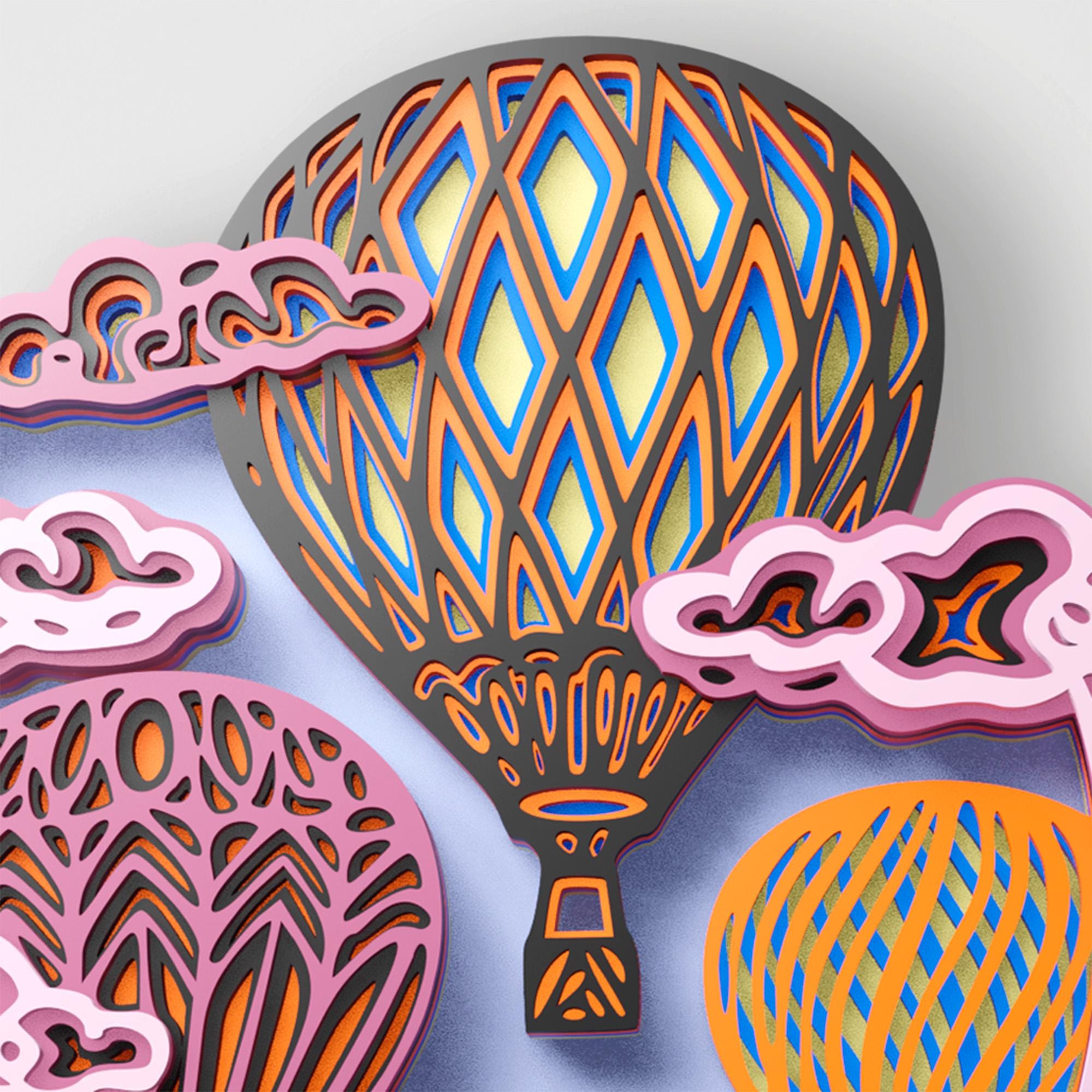 Hot Air Balloon Multilayer SVG | 3D Layered Celestial Mandala Laser Cut ...