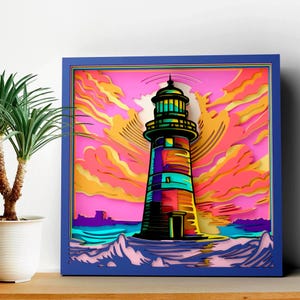 Faro multicapa SVG / Mandala 3D en capas para corte láser Cricut CNC / Arte en madera contrachapada