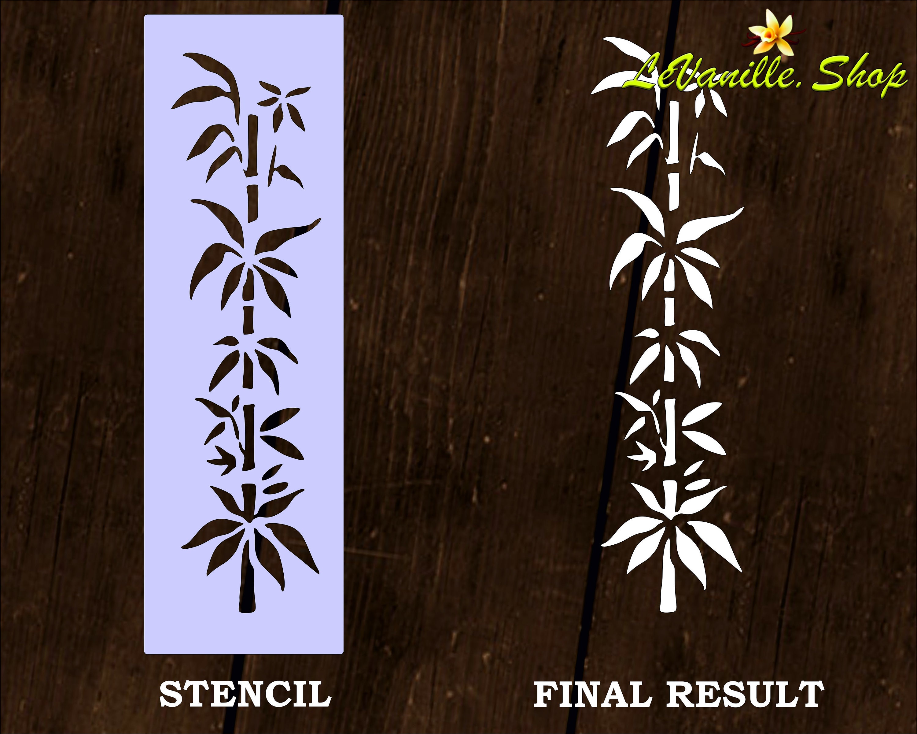 Bamboo Stencil Set Template Cdr SVG DXF Eps Pdf Png Files Etsy