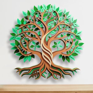 Tree of Life Multilayer SVG | 3D Layered Mandala Laser Cut Cricut File | Plywood Art