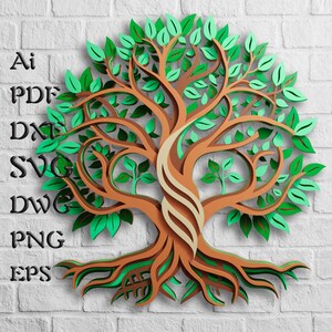 File SVG multistrato dell'albero della vita per Cricut, file SVG mandala per taglio laser, file SVG a strati per progetti Cricut, Shadow Box, file SVG cartoncino