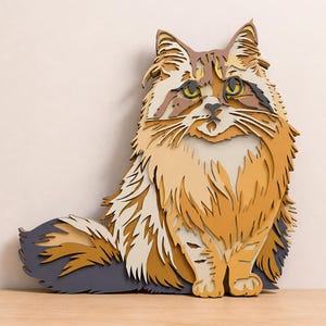 Cat Multilayer SVG | 3D Layered Pet Mandala Laser Cut Cricut CNC File | Plywood Art