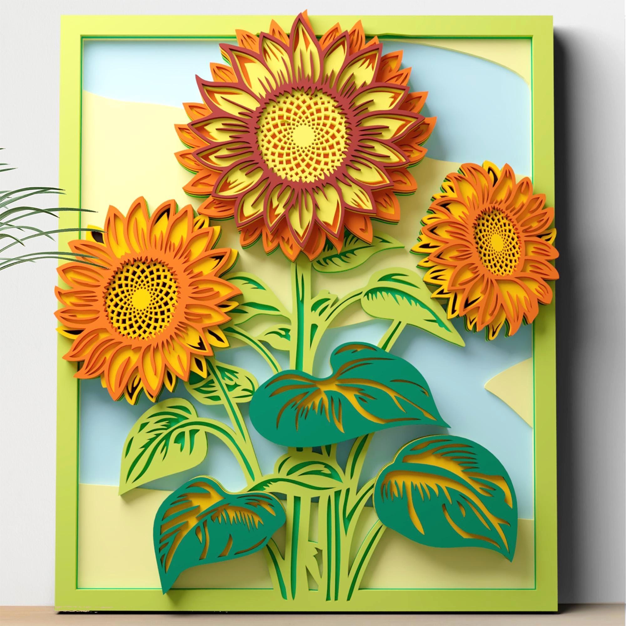 Sunflower Multilayer SVG | 3D Layered Flower Mandala Laser Cut Cricut ...