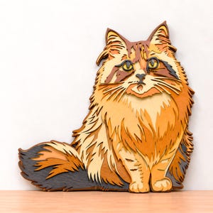 Cat Multilayer SVG | 3D Layered Pet Mandala Laser Cut Cricut CNC File | Plywood Art