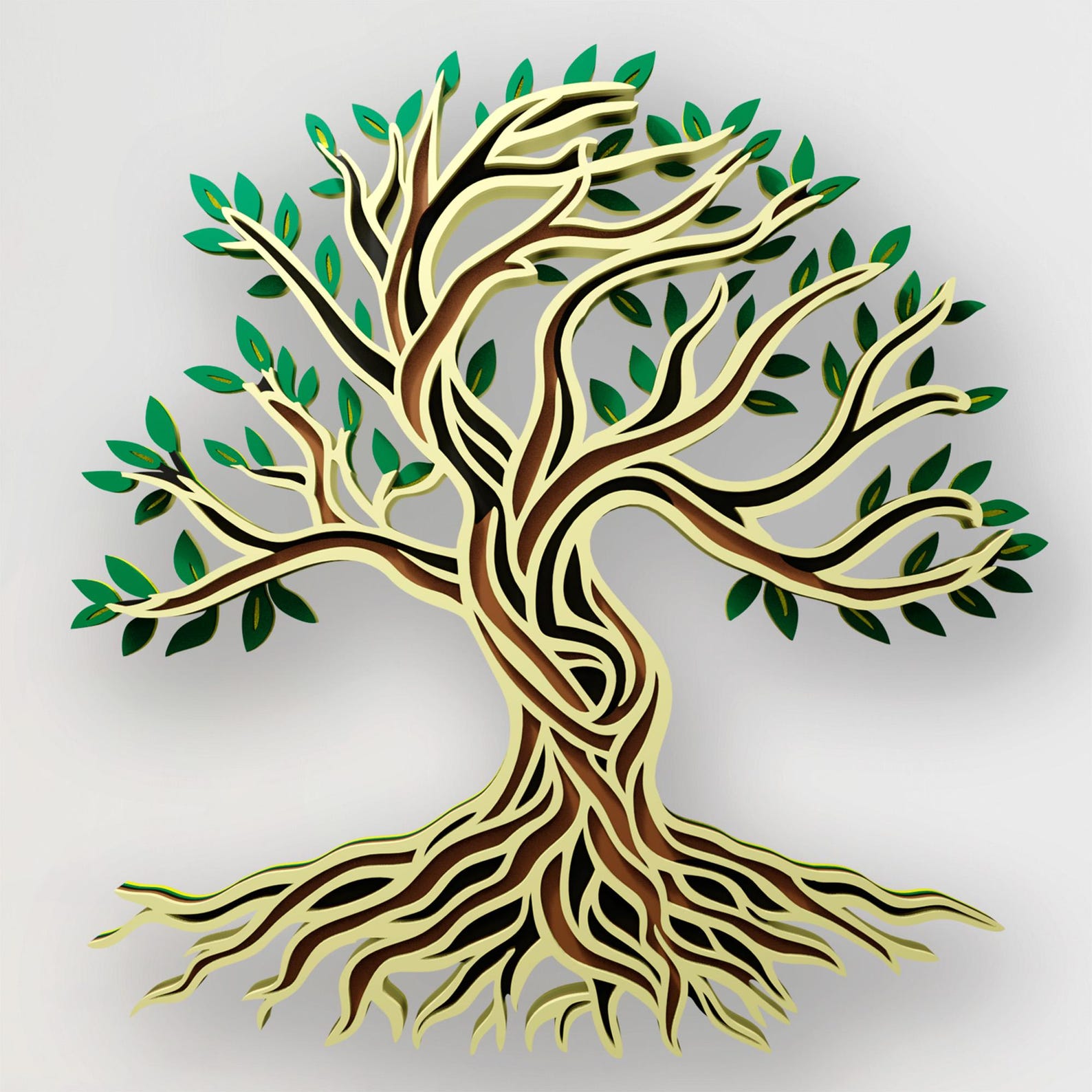 Tree of Life Multilayer SVG, Mandala Laser Cut File, 3D Layered Plywood ...