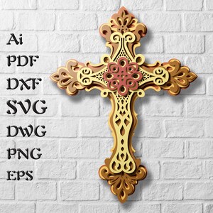 Fichiers SVG multicouches croisés pour projets Cricut, Svg en couches 3D pour découpe laser, modèles DXF pour fichier de routeur Cnc, Shadow Box Svg