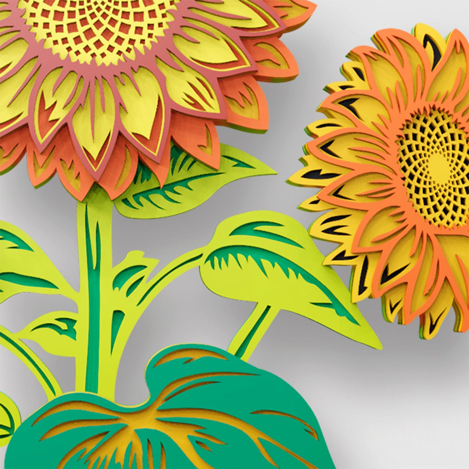 Sunflower Multilayer SVG | 3D Layered Flower Mandala Laser Cut Cricut ...