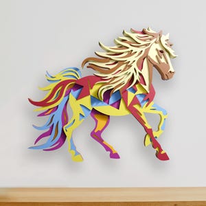 Horse Multilayer SVG Files for Cricut Project, 3d Layered SVG for Laser Cutting, Mandala Svg Files for Shadow Box, 3d Layer for Cnc Router