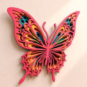 Butterfly Multilayer SVG, 3D Layered Wall Art for Cricut and Laser Cutting, Digital File