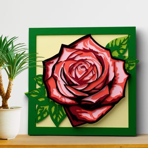 Rose Mandala SVG: 3D Laser Cut Flower Panel, Cricut Papercraft (Digital Download)