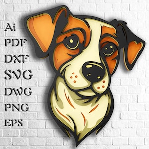 Hond 3D-mandala SVG-bestanden voor Cricut-bestanden, meerlaagse SVG voor lasersnijden, 3D-laag voor CNC-router of Cricut, meerlaagse panelen