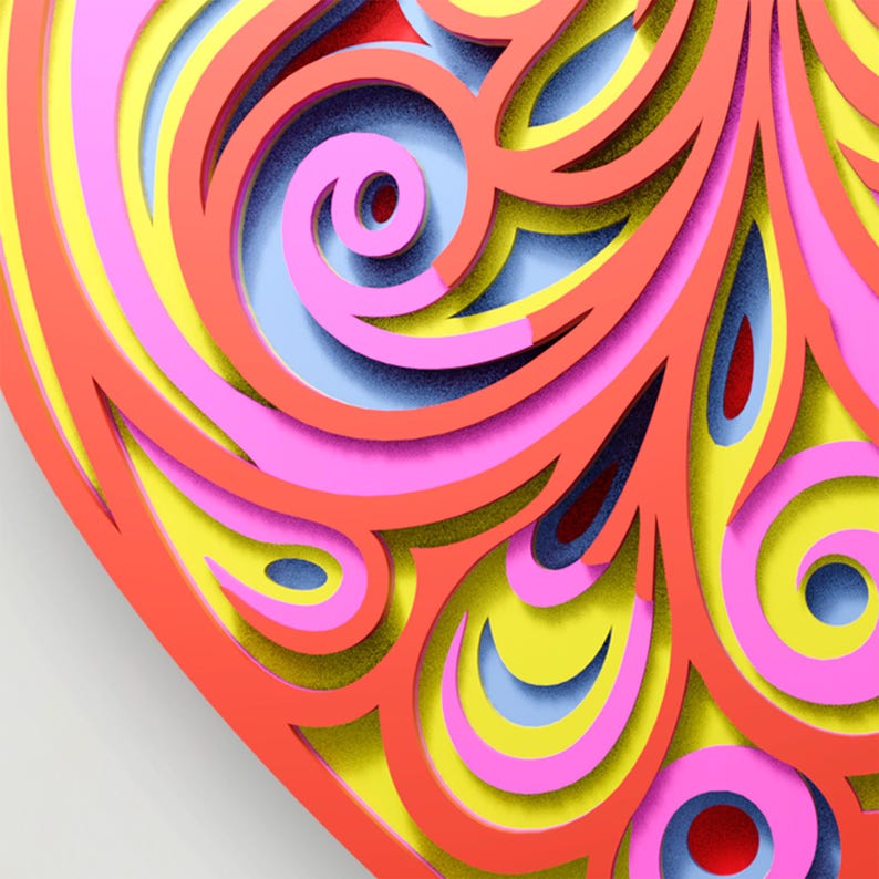 Heart Multilayer SVG | 3D Layered Mandala Laser Cut Cricut CNC File ...