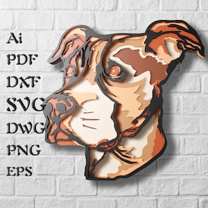 Hond meerlaagse SVG-bestanden voor Cricut-projecten, mandala Svg voor lasersnijden, 3D-gelaagde bestanden voor CNC-router of laser, meerlagige panelen