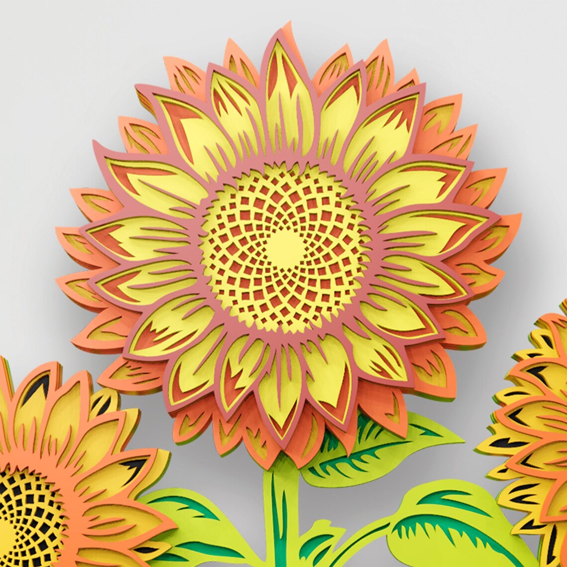 Sunflower Multilayer SVG | 3D Layered Flower Mandala Laser Cut Cricut ...