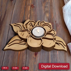 Laserskuren fil med blommigt ljus, lager av blommigt SVG, vårinredning (digital nedladdning)