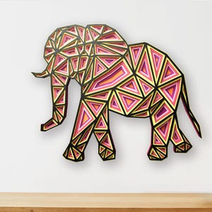 Elephant Layered SVG Files for Cricut Projects, Laser Cut Files for Mandala SVG, Cnc Router Files for 3d Wall Art, Multilayer Panels