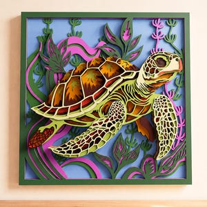 Sea Turtle Multilayer SVG | 3D Layered Nautical Mandala Cut File for Cricut Projects