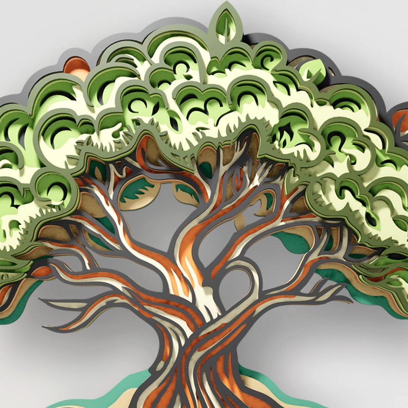 Tree of Life Multilayer SVG | 3D Layered Mandala Laser Cut Cricut File ...