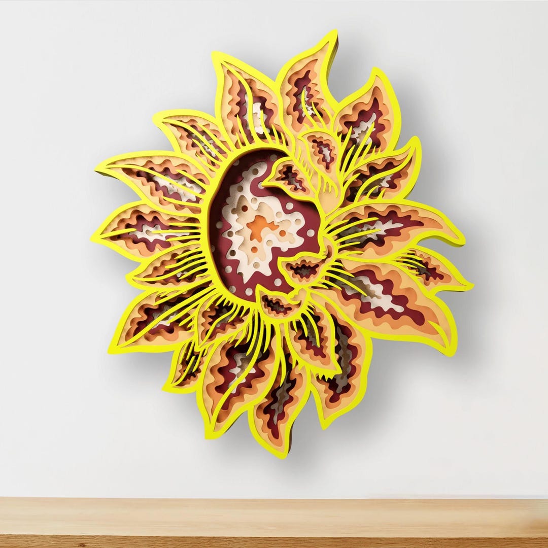 Sunflower Multilayer SVG | 3D Layered Flower Mandala Laser Cut Cricut ...