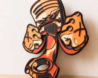 Angry Piston Multilayer SVG | 3D Layered Technical Mandala Laser Cut Cricut File | Plywood Art