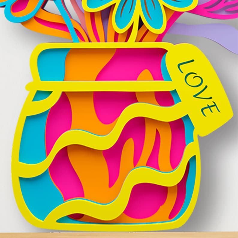 Flower Vase Multilayer SVG, 3D Layered Mandala Cut File for Cricut and Laser image 18
