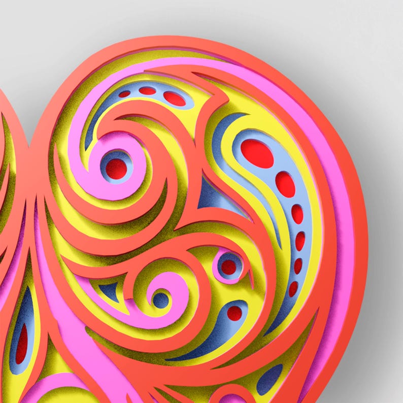 Heart Multilayer SVG | 3D Layered Mandala Laser Cut Cricut CNC File ...