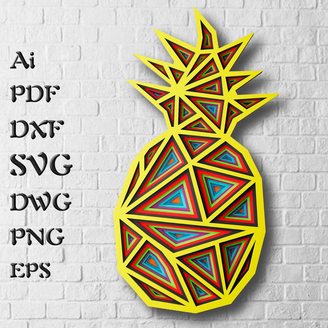 Archivos SVG Zentangle multicapa de piña para Cricut, Mandala SVG para ...