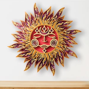 Sun Mandala SVG: 3D Layered Laser Cut File for Cricut, Shadow Box (Digital Download)