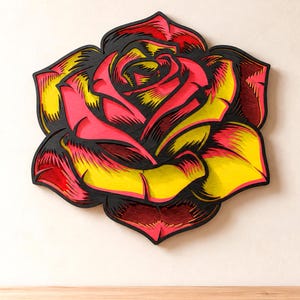 Rose Flower Multilayer SVG, 3D Layered Mandala Cut File for Cricut and Laser