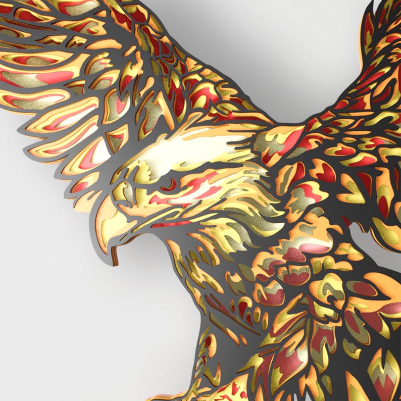 Eagle Multilayer SVG, Bird Mandala Cricut & Laser Cut Files, 3D Layered ...
