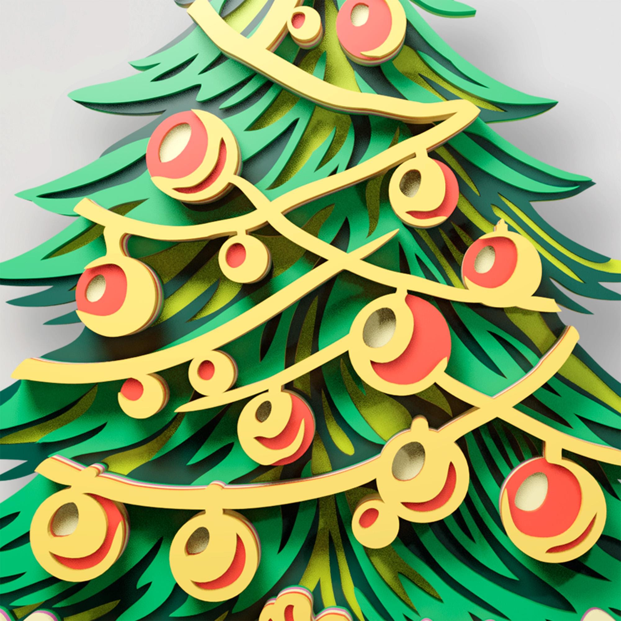 Christmas Tree Multilayer SVG | 3D Layered Christmas Mandala Laser Cut ...